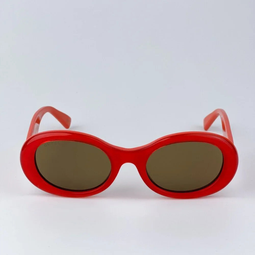 Gucci GG1587S 003 BRAND NEW Sunglasses Orange Brown Women Oval - Picture 5 of 10